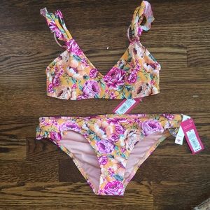 Bright floral bikini set